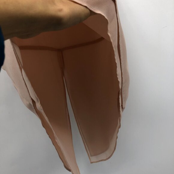 BCBGMaxAzria Light Peach Pink Mishelle Lace Insert V-Neck Chiffon Tank size XS - Picture 8 of 15